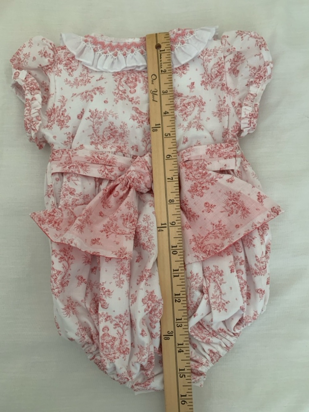 NWT Pepa London Audrey Smocked Toile Romper Pink 18M - Picture 6 of 12